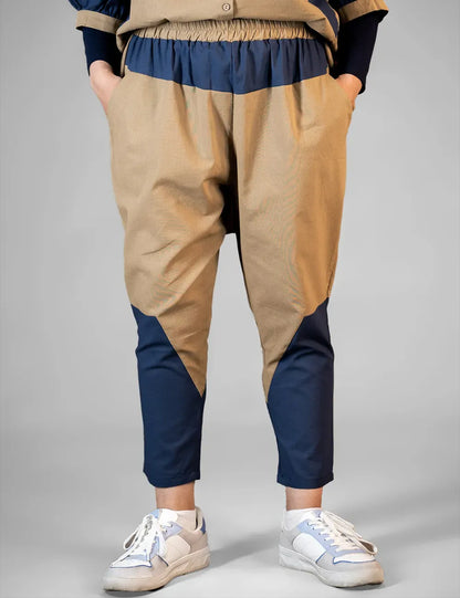 Korean Pants Cotton And Linen Beige